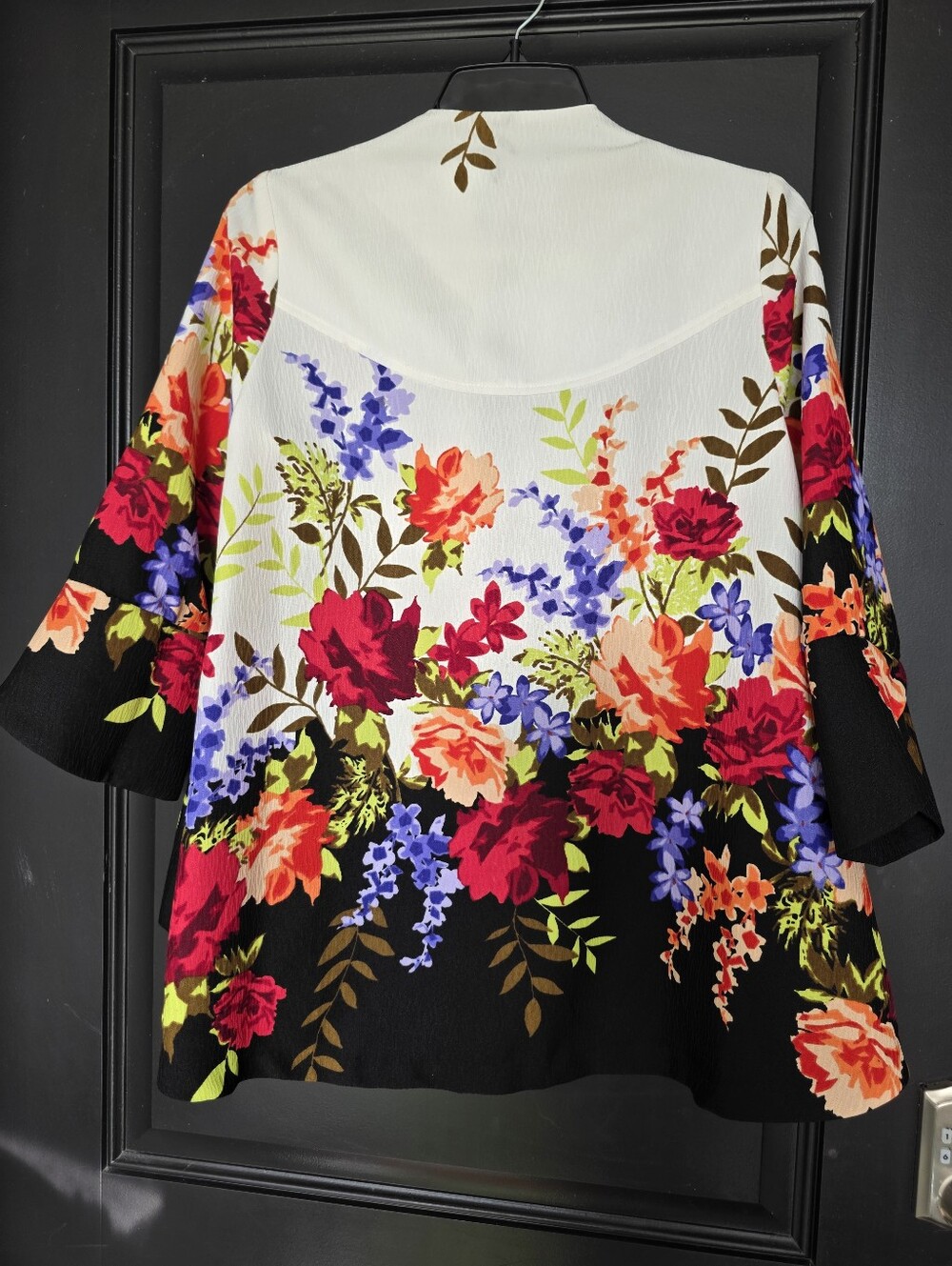 IC by Connie K Floral Button Front Jacket Blazer Top Multicolor Sz S Art To Wear - Picture 8 of 9